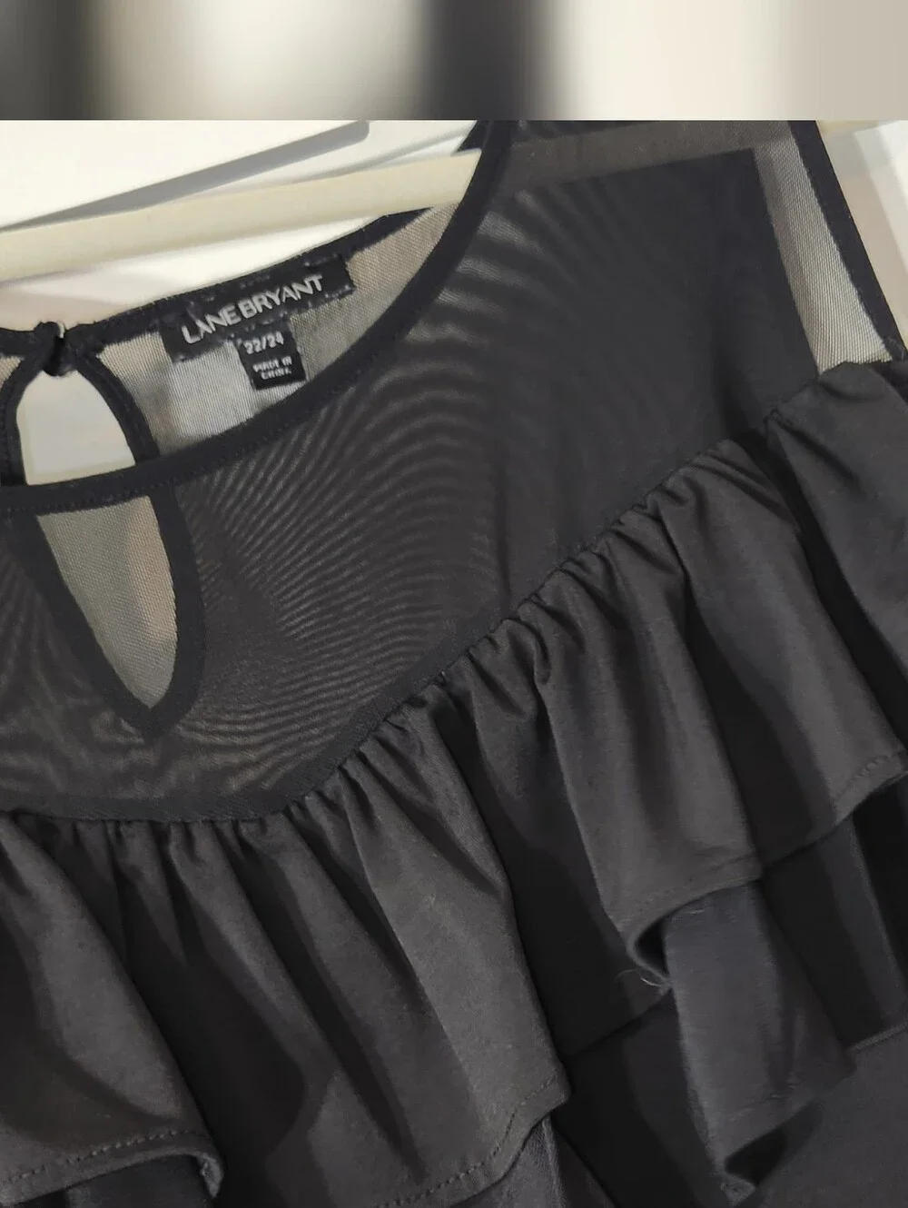 🖤Lane Bryant Romantic🖤Black Ruffle Cold-Shoulder Top. 22/24. Date Night Vibes - Picture 6 of 12